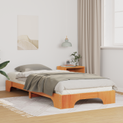 vidaXL Sängram med lagring Brun 90 x 210 cm trä