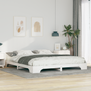 vidaXL Sängram med lagring Vit 200 x 220 cm Massiv furu