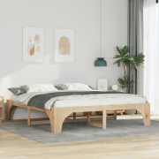 vidaXL Sängram med lagring Brun 180 x 200 cm Massiv furu