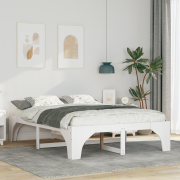 vidaXL Sängram med lagring Vit 140 x 200 cm Massiv furu