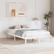 vidaXL Sängram med sängbord Vit 120 x 200 cm Vit