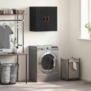 vidaXL Väggskåp Väggmonterad Svart ek 60 x 31 x 60 cm Konstruerat trä