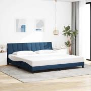 vidaXL Bed Frame without Mattress "Hanko" Blue 200x200 cm Fabric