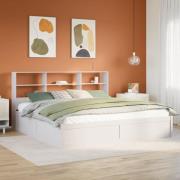 vidaXL Sängram utan madrass vit 200x200 cm massiv furu