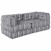 vidaXL Modulär soffa Randig 2 pcs Grå 70 x 70 x 54 cm tyg