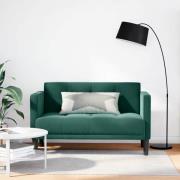 vidaXL Loveseat soffa mörkgrön 111 cm sammet