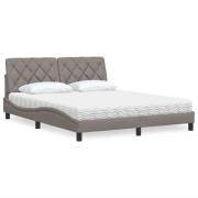 vidaXL Bed with Mattress Taupe 160x200 cm Fabric