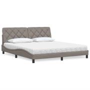 vidaXL Bed with Mattress Taupe 180x200 cm Fabric