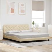 vidaXL Bed Frame without Mattress Cream 180x200 cm Fabric