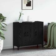 vidaXL Sideboard Svart Ek 90 x 34 x 80 cm Konstruerat trä