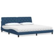 vidaXL Bed with Mattress Blue 200x200 cm Fabric