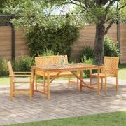 vidaXL Trädgårdsmöbelset 4 pcs Brun 150 x 90 x 74 cm massivt akacia