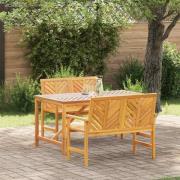 vidaXL Trädgårdsmöbelset 3 pcs Brun 150 x 90 x 74 cm massivt akacia
