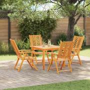 vidaXL Trädgårdsmöbelset 5 pcs Brun 90 x 90 x 74 cm massivt akacia