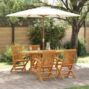 vidaXL Trädgårdsmöbelset 5 pcs Brun 160 x 80 x 75 cm Massivt teakträ