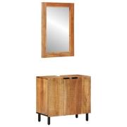 vidaXL Badrumsmöbelset 2 pcs Brun 62 x 33 x 58 cm massivt akacia