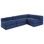 vidaXL Modulär soffa 4 pcs Indigo 70 x 70 x 56 cm tyg