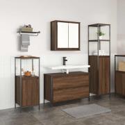 vidaXL Badrumsmöbelset med hylla 3 pcs brun ek 90 x 34.5 x 60 cm