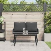 vidaXL Trädgårdsmöbelset 2 pcs Svart konstrotting