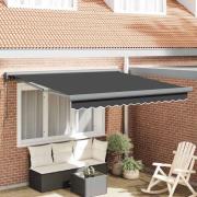 vidaXL Utfällbar markis Antracit 300 x 250 cm Tyg, Metall