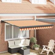 vidaXL Utfällbar markis gult och orange 300 x 250 cm Tyg, Metall