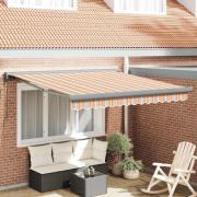 vidaXL Utfällbar markis Flerfärgsdesign 300 x 250 cm Tyg, Metall