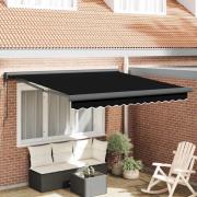 vidaXL Utfällbar markis Svart 300 x 250 cm Tyg, Metall