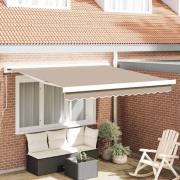 vidaXL Utfällbar markis Beige 300 x 250 cm Tyg och Metall