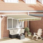 vidaXL Utfällbar markis with 300 x 250 cm Grön och gul