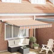 vidaXL Utfällbar markis Orange Grå Blå Vit 350 x 250 cm tyg