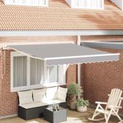 vidaXL Utfällbar markis 350 x 250 cm Ljusgrå