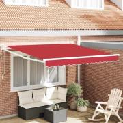 vidaXL Utfällbar markis Röd 350 x 250 cm tyg
