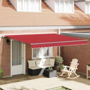 vidaXL Utfällbar markis Röd 400 × 350 cm tyg