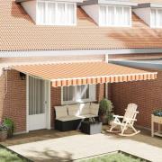 vidaXL Utfällbar markis 450 × 300 cm gult och orange