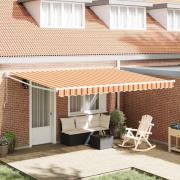vidaXL Utfällbar markis Gul, orange 450 × 300 cm tyg