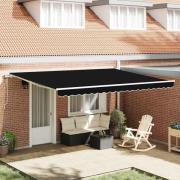 vidaXL Utfällbar markis 450 × 300 cm Svart