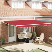 vidaXL Markis Röd 4,5 × 3 m Polyester och metall