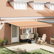 vidaXL Utfällbar markis gult och orange 450 × 350 cm tyg