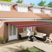 vidaXL Markis tyg med orange och brun 500 × 300 cm Polyester