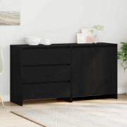 vidaXL Sideboard med låda 2 pcs Svart 70 x 41 x 75 cm Konstruerat trä