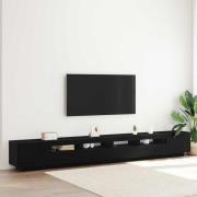 vidaXL TV-skåp 3 pcs Svart 300 x 35 x 40 cm Konstruerat trä