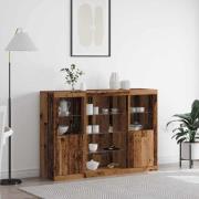 vidaXL Sideboard Gammalt trä 142.5 x 37 x 100 cm Konstruerat trä