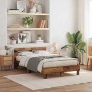 vidaXL Sängram med led Gammalt trä 120 x 190 cm Konstruerat trä