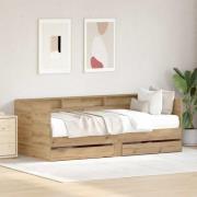vidaXL Sängsoffa med låda Artisan Ek 100 x 200 cm Konstruerat trä