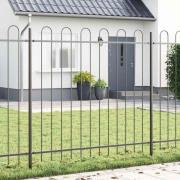 vidaXL Trädgårdsstängsel Grå 3.4 x 1.5 m Pulverlackerad stål