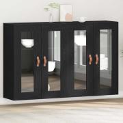 vidaXL Väggskåp 2 pcs Svart ek 69.5 x 34 x 90 cm Konstruerat trä