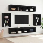 vidaXL Underhållningscentrum 8 pcs Svart ek 40 x 28.5 x 40 cm