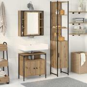 vidaXL Badrumsskåpsset med hylla 3 pcs artisan ek 33 x 33 x 185.5 cm