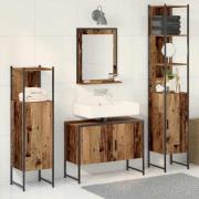 vidaXL Badrumsmöbelset 4 pcs Brun 33 x 33 x 185.5 cm Konstruerat trä