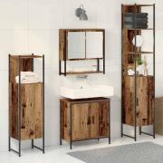 vidaXL Badrumsmöbelset 4 pcs Brun 33 x 33 x 185.5 cm Konstruerat trä